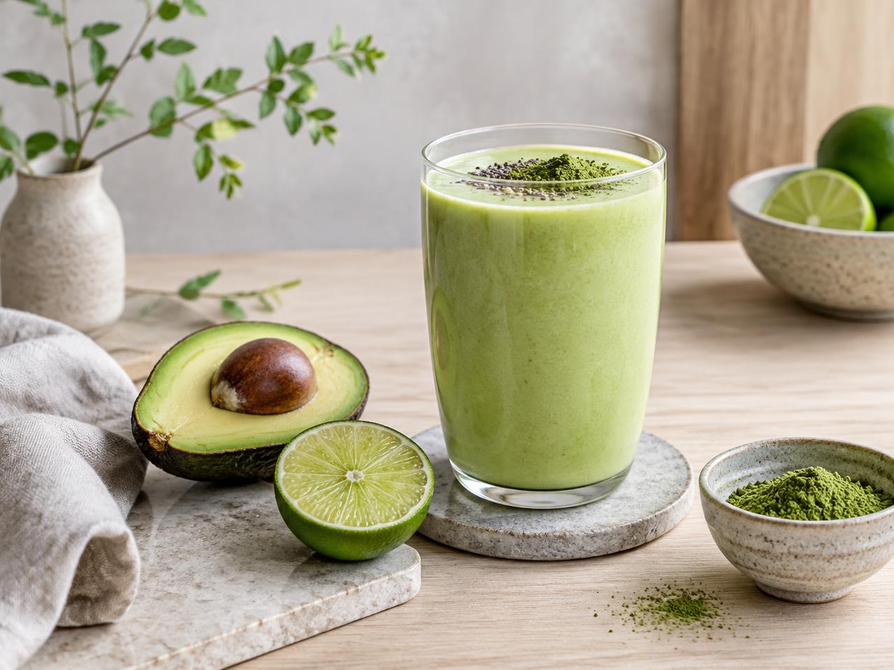 Avocado-Lime & Matcha Energy Smoothie