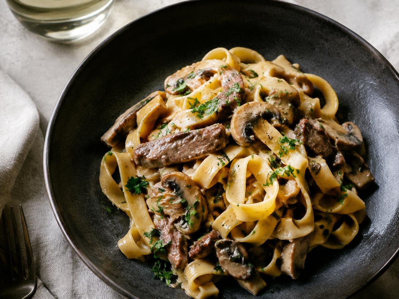 Lean Beef & Mushroom Tagliatelle