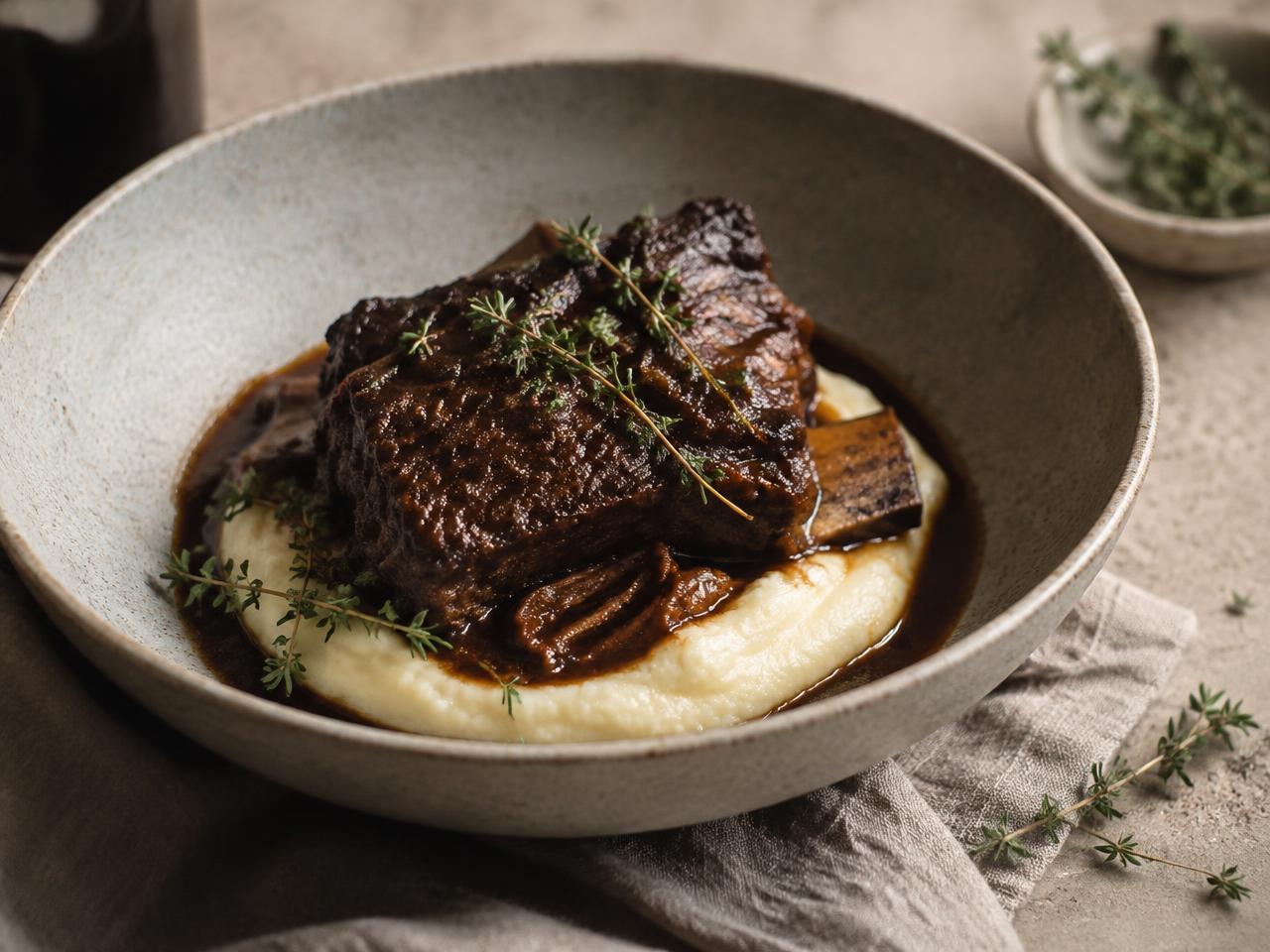 Slow-Braised Short Rib with Celeriac Purée