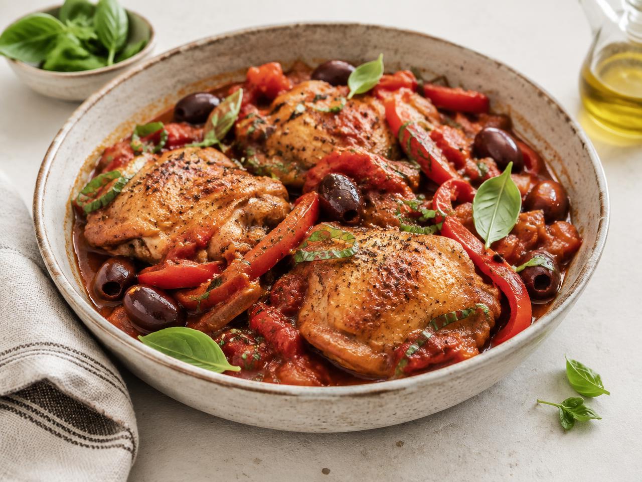 Chicken Cacciatore with Peppers & Olives