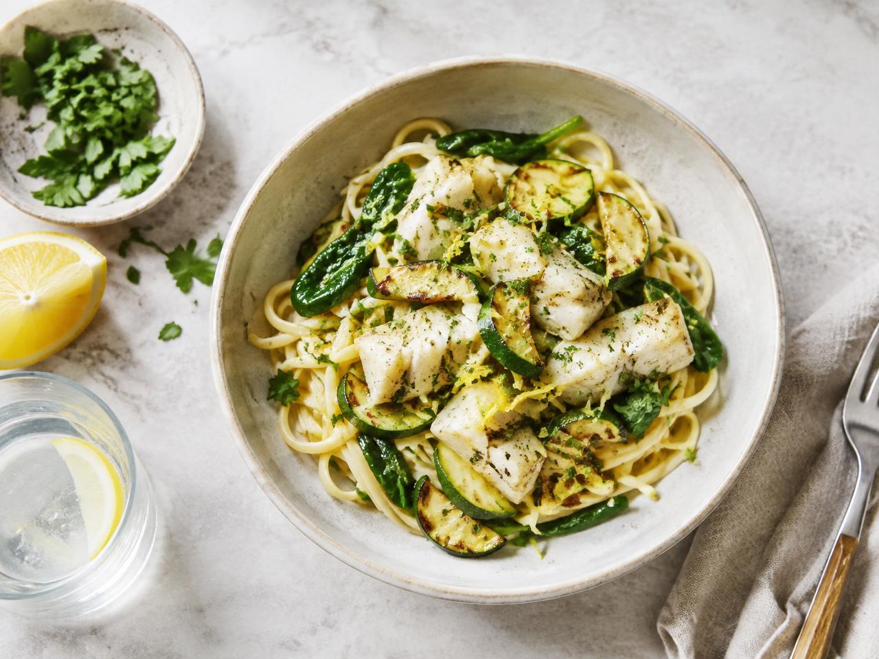 Herb Cod & Zucchini Linguine