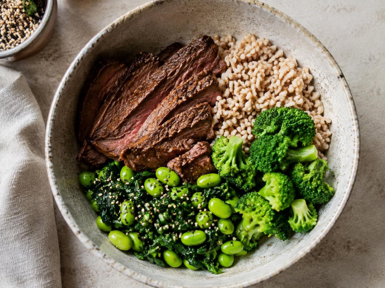 Ginger Flank Steak Basmati Bowl