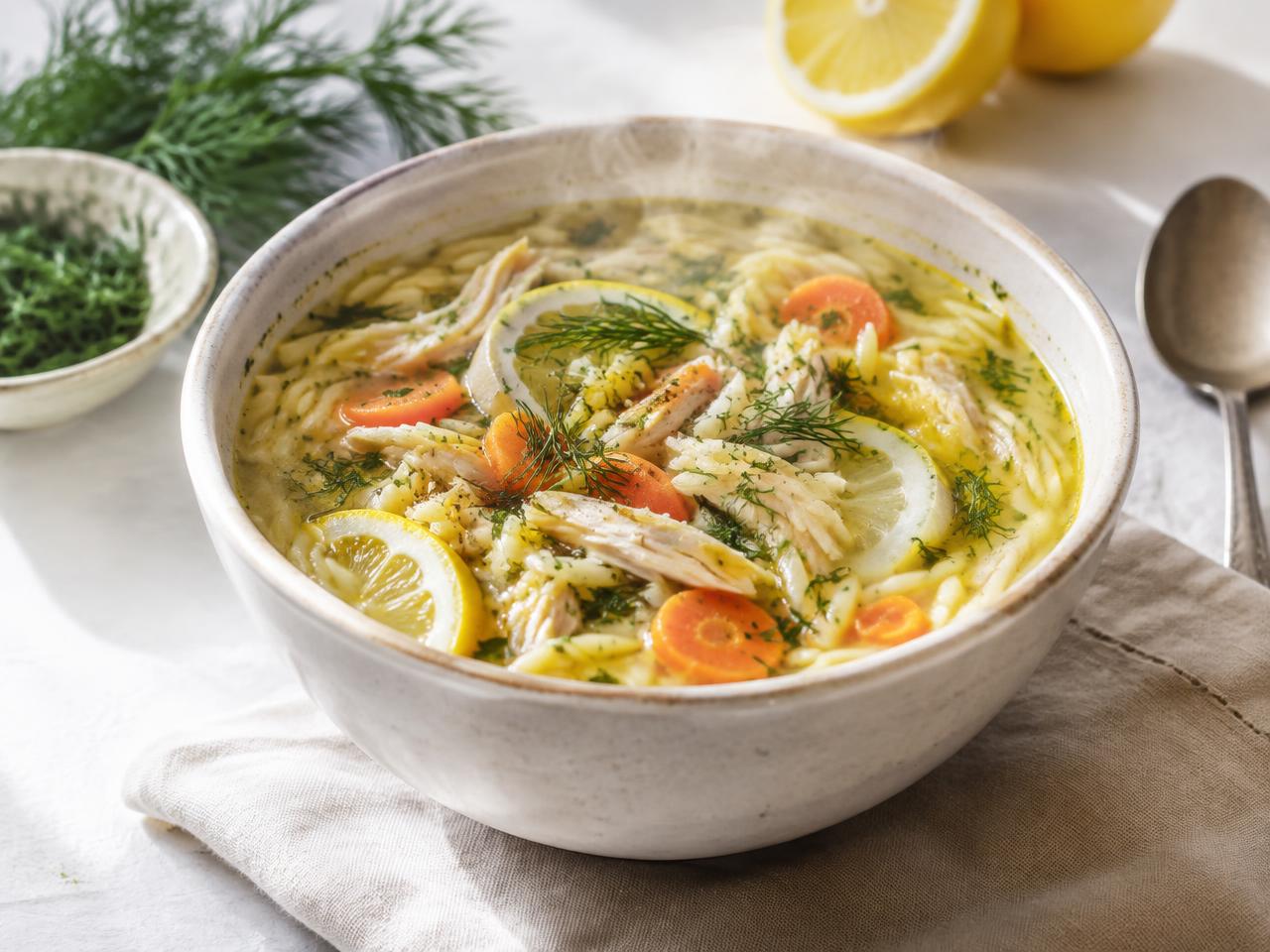 Lemon Chicken & Orzo Soup
