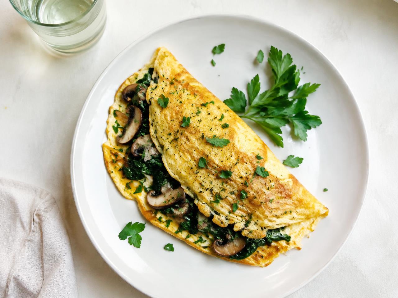 Spinach & Mushroom Omelette