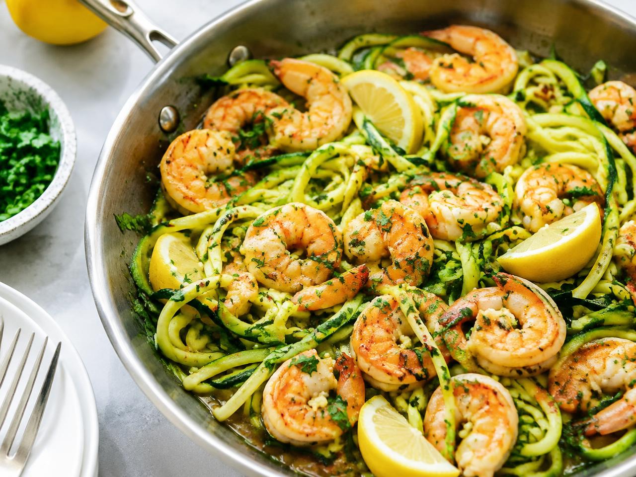 Garlic Shrimp & Zucchini Noodles