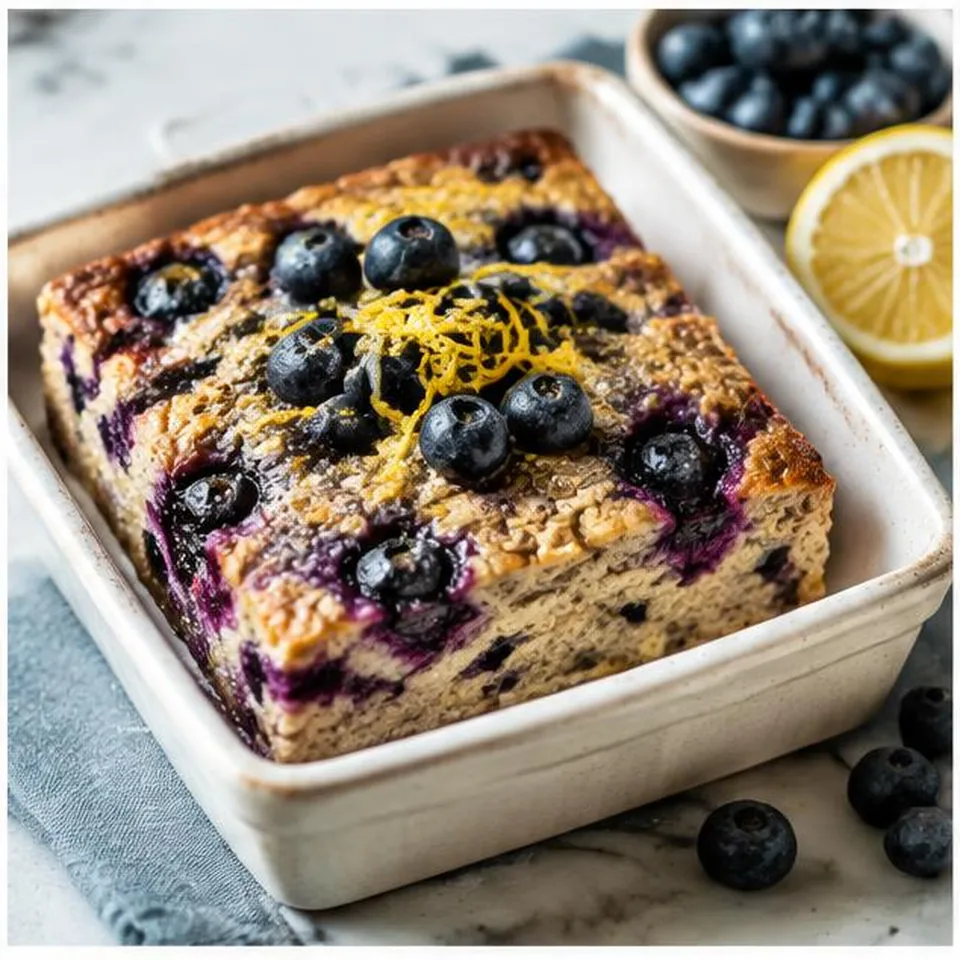 Blueberry Lemon Baked Oatmeal