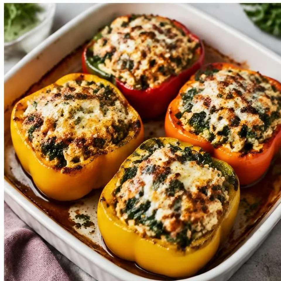 Chicken Spinach Stuffed Peppers