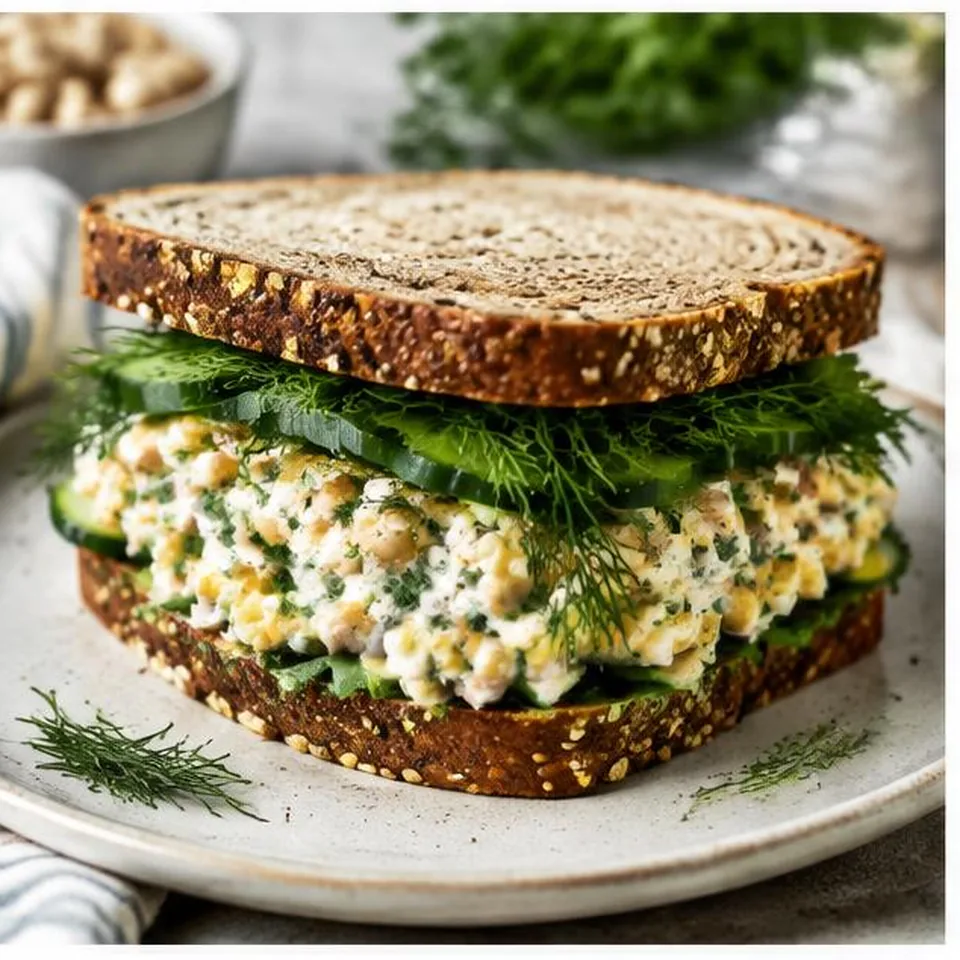 Chickpea Dill Yogurt Sandwich