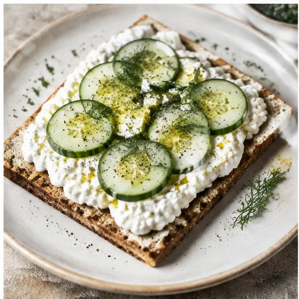Cottage Cheese Cucumber Flatbread