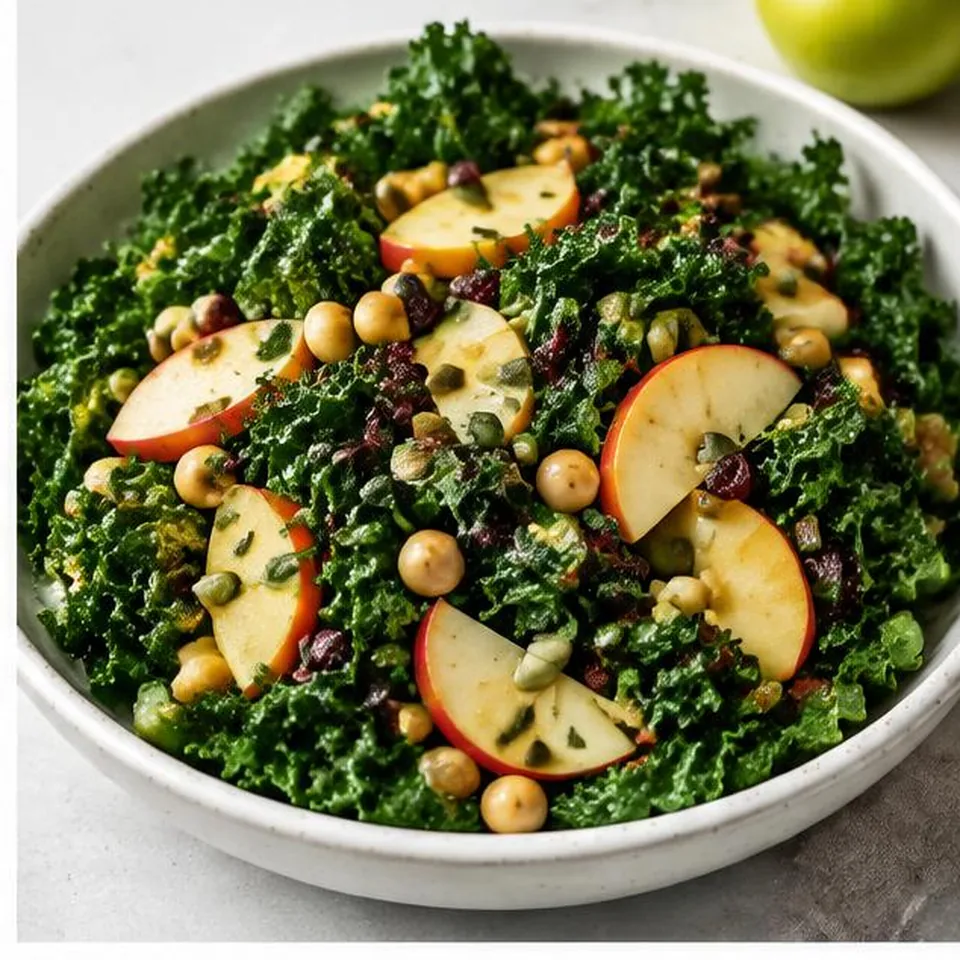 Crunchy Kale Apple Chickpea Salad