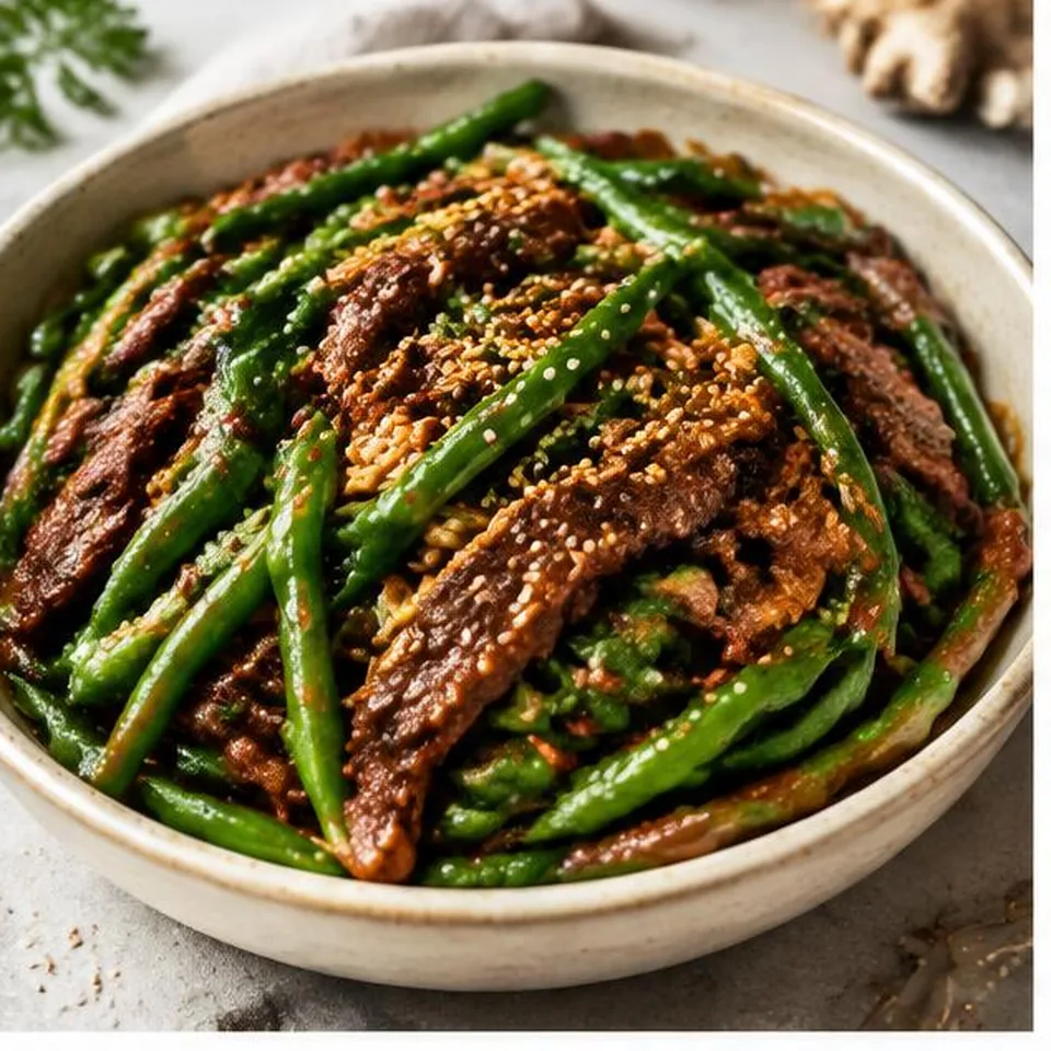 Ginger Beef Green Bean Stir Fry