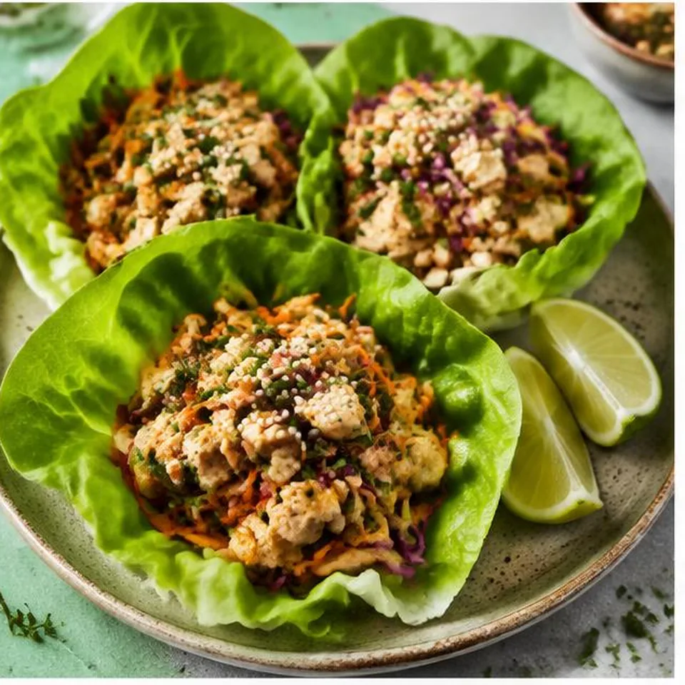 Ginger Lime Chicken Lettuce Cups