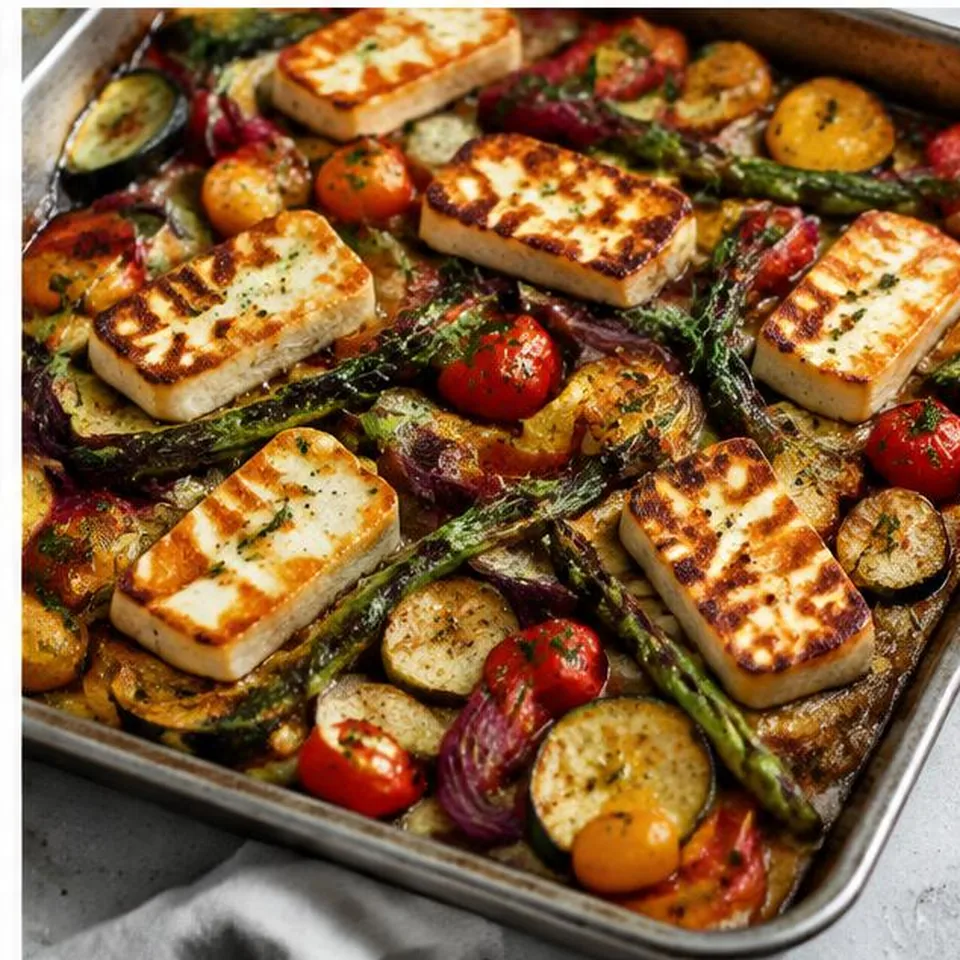 Halloumi Vegetable Sheet Pan