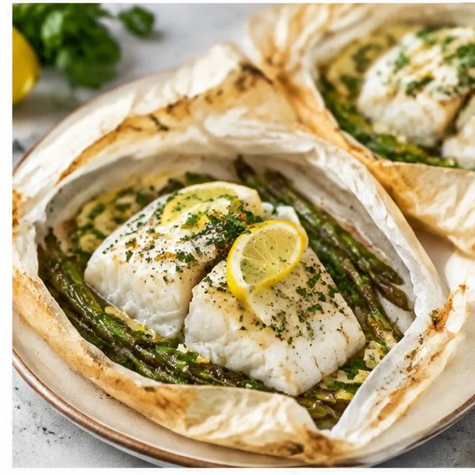 Lemon Garlic Cod Parcels