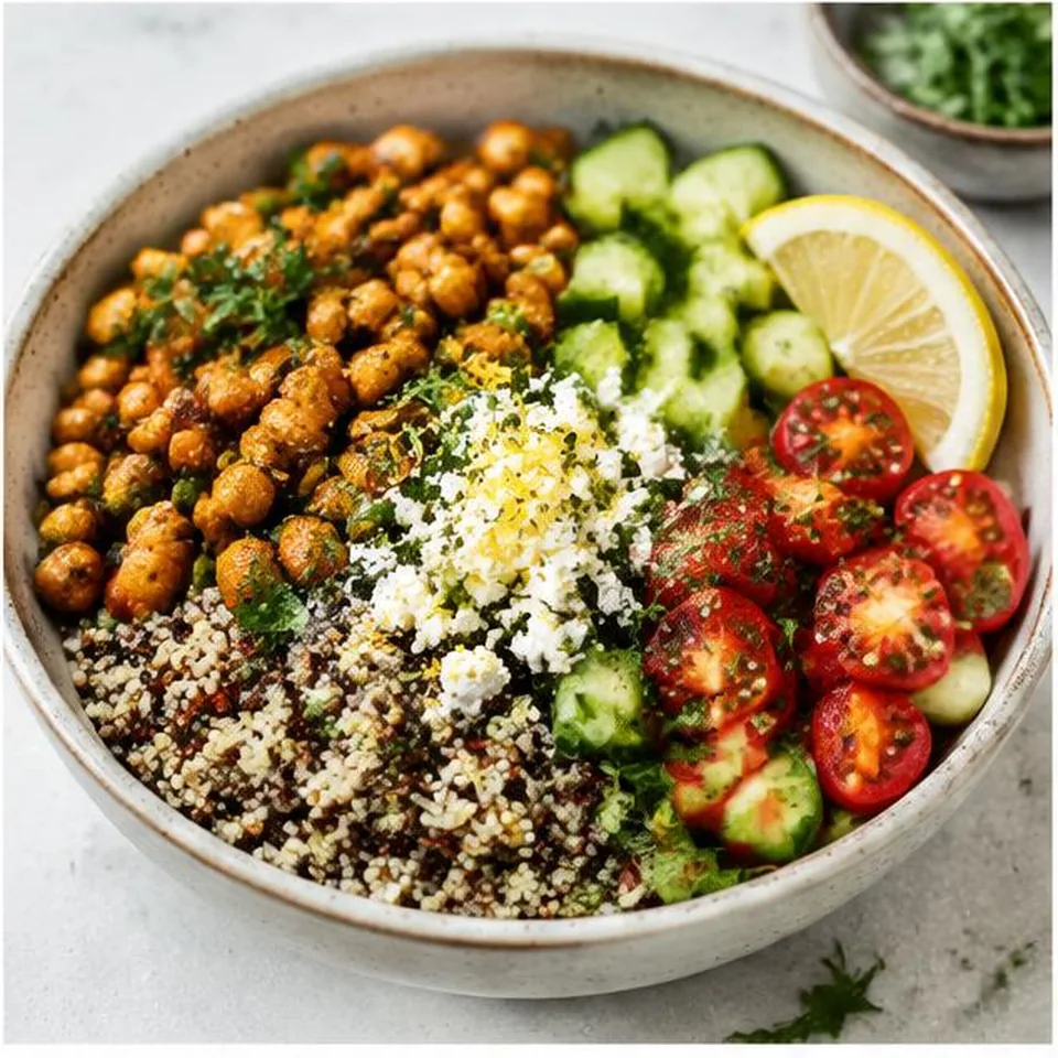Lemon Herb Quinoa Chickpea Bowl