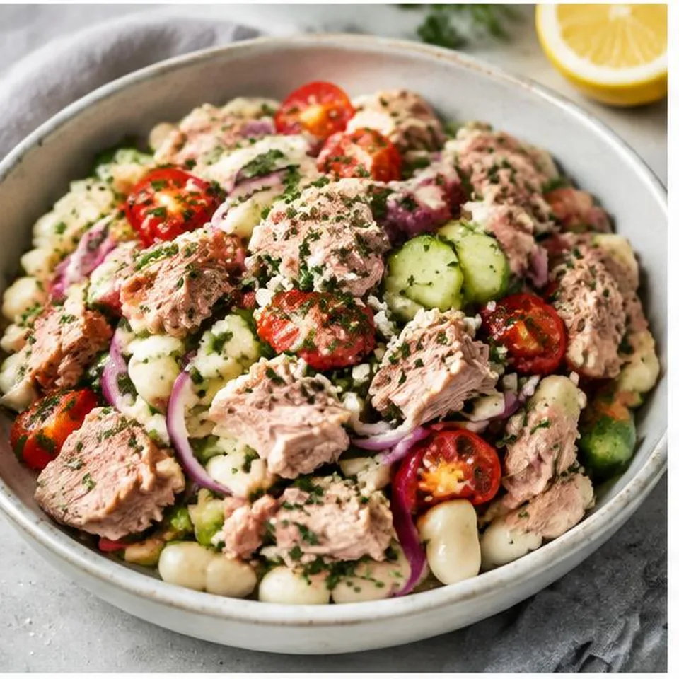 Mediterranean Tuna White Bean Salad