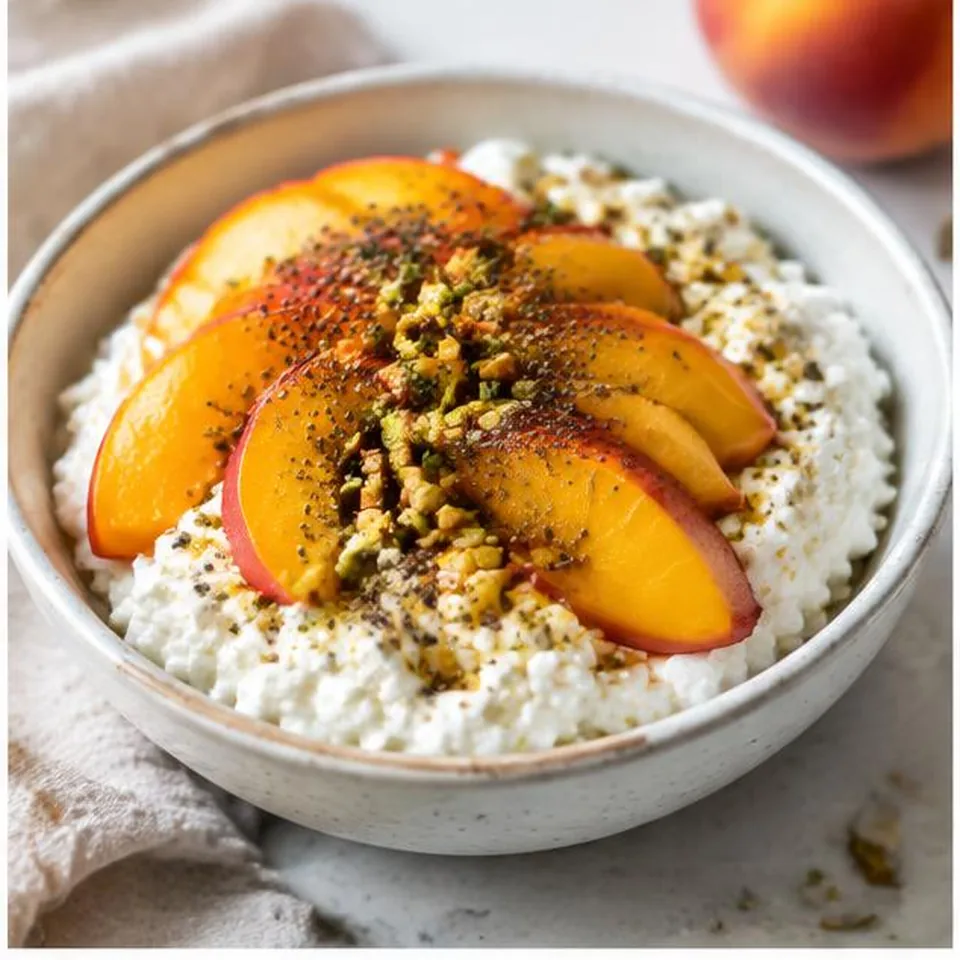 Peach Cottage Cheese Bowl