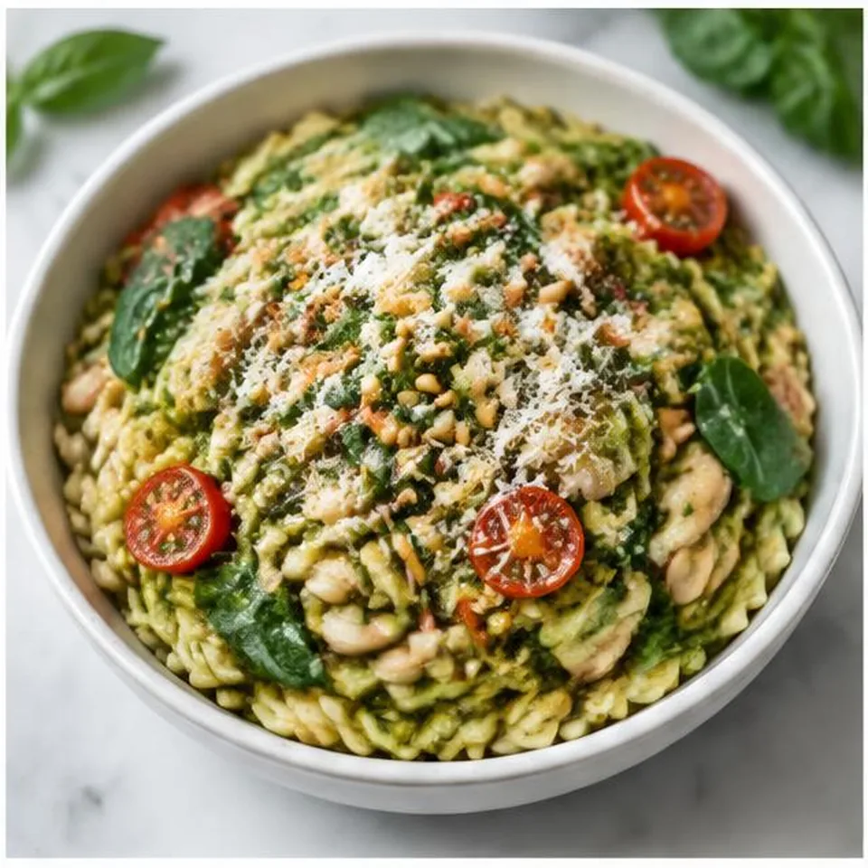 Pesto White Bean Orzo Bowl