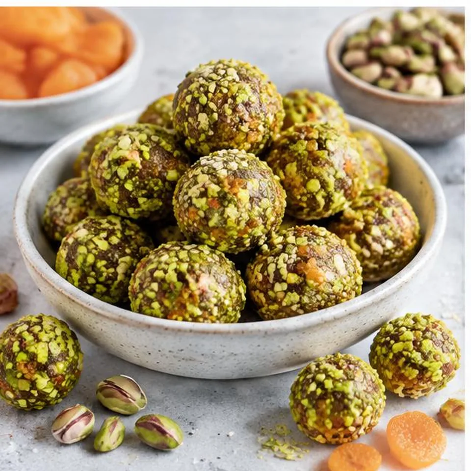 Pistachio Apricot Protein Bites