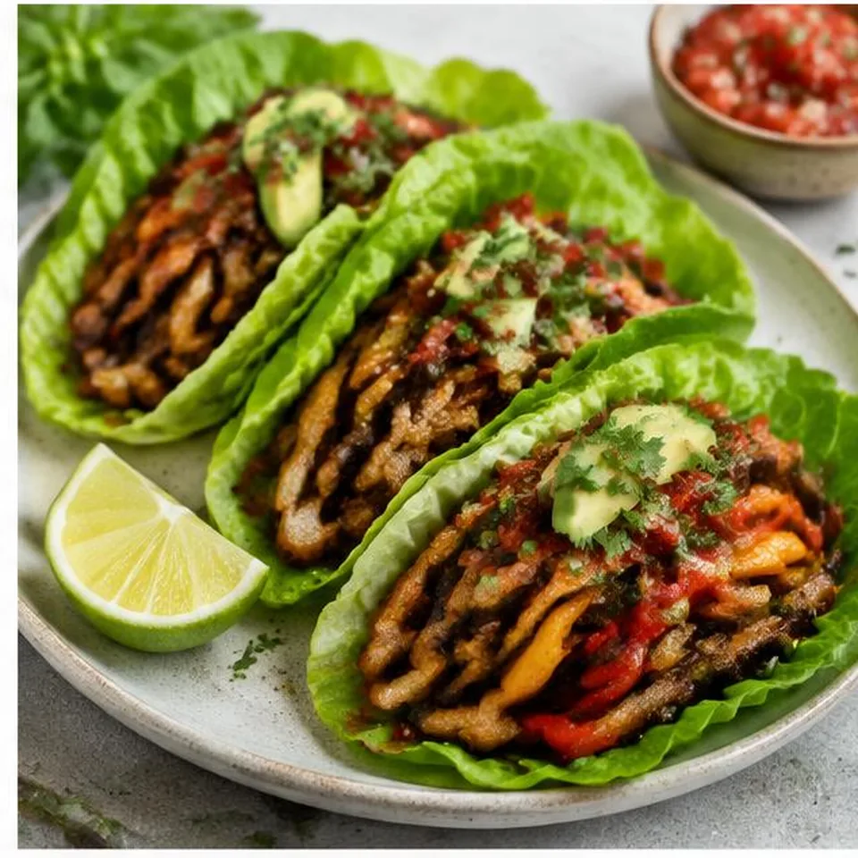 Portobello Fajita Lettuce Wraps