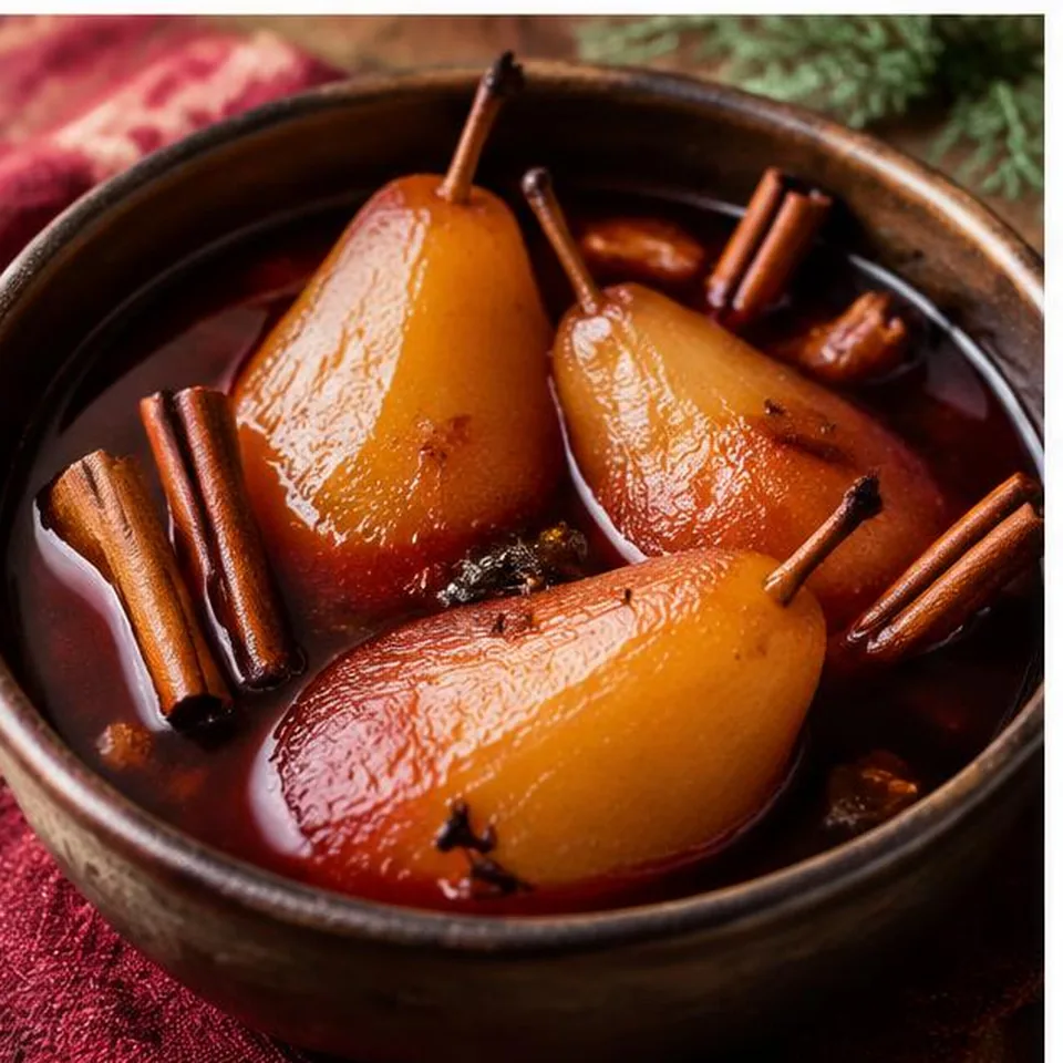 Quentao Spiced Poached Pears