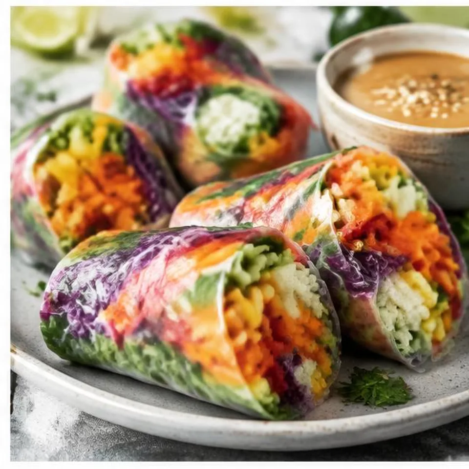 Rainbow Vegetable Rice Paper Rolls