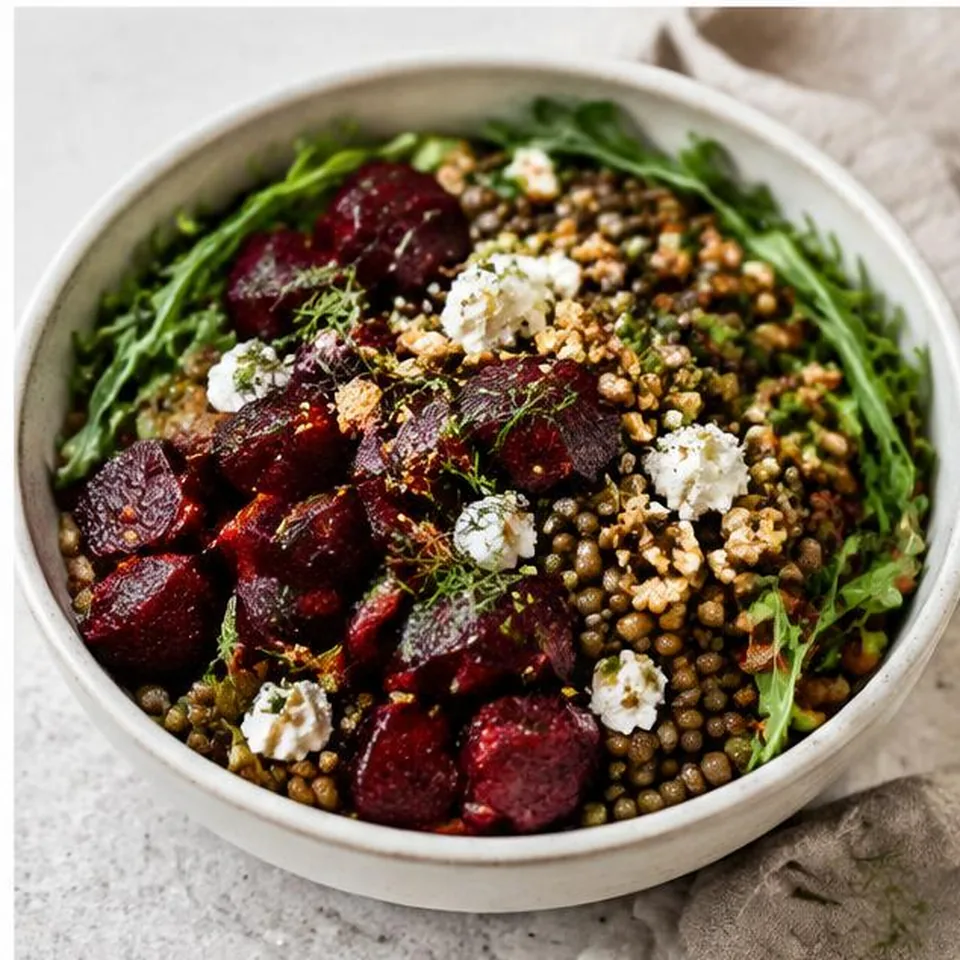 Roasted Beet Lentil Bowl