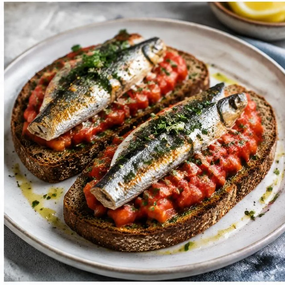 Sardine Tomato Rye Toast