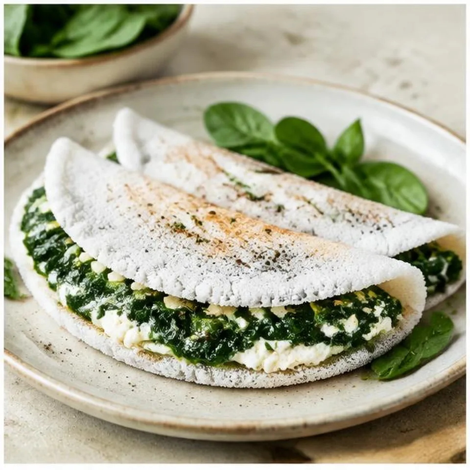 Spinach Tapioca Crepes