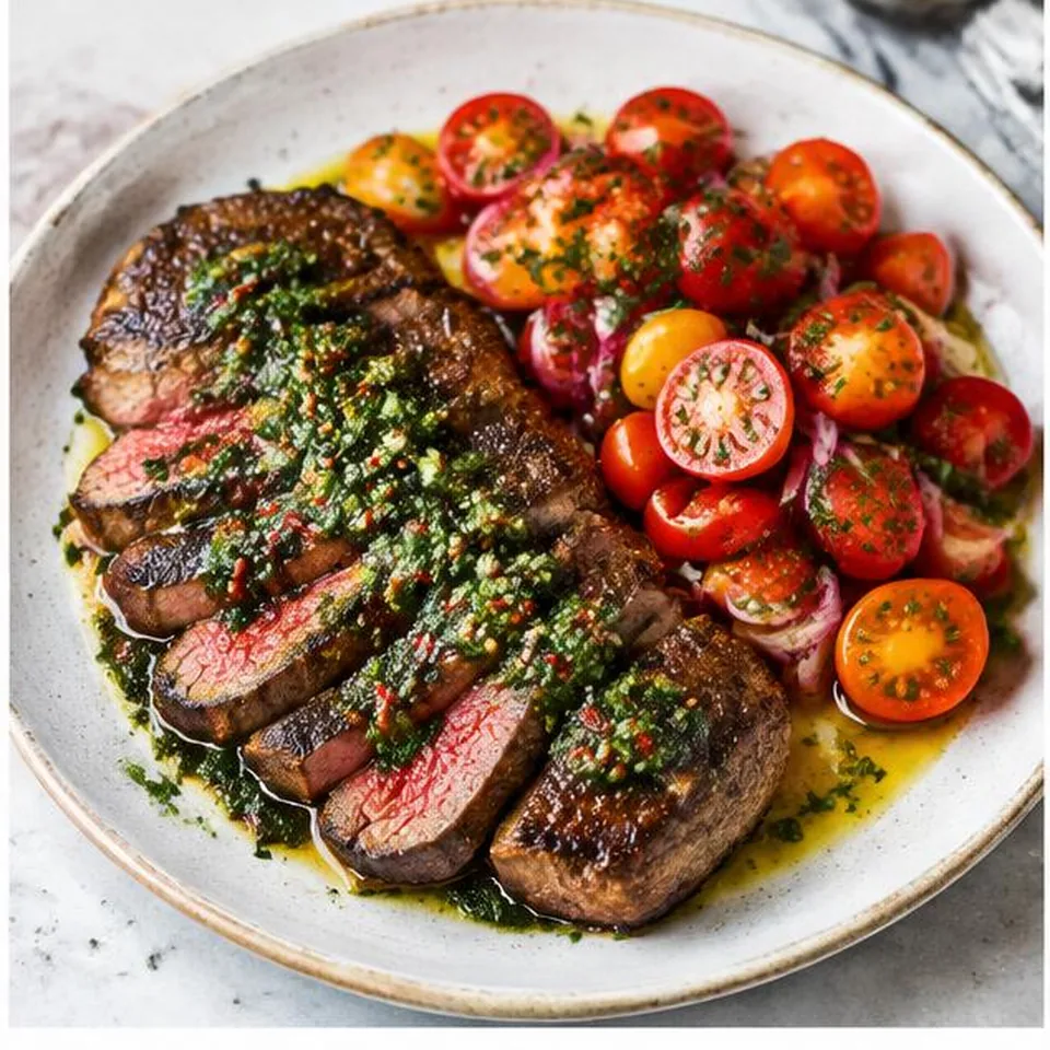 Steak Chimichurri Tomato Salad