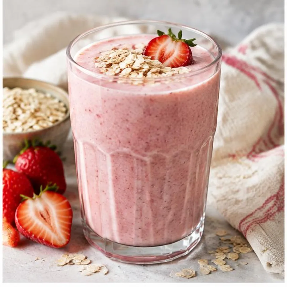 Strawberry Oat Breakfast Smoothie
