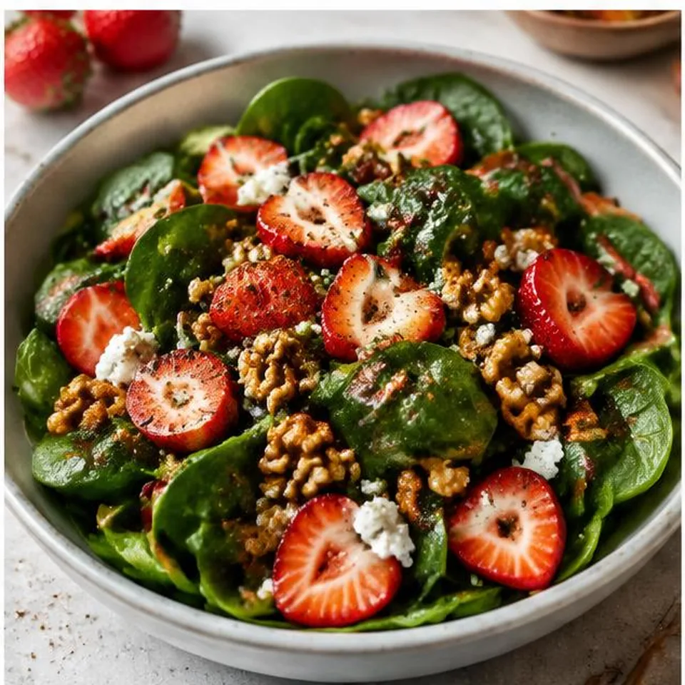 Strawberry Spinach Walnut Salad