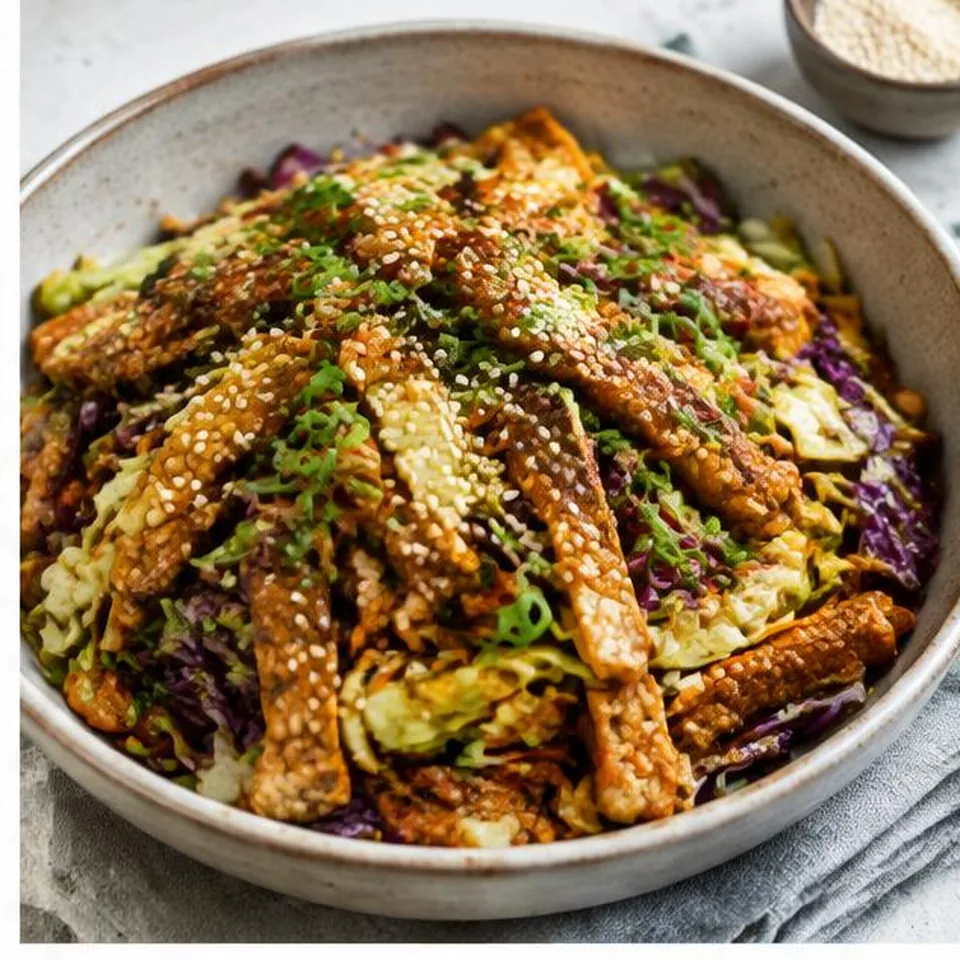 Tempeh Cabbage Sesame Stir Fry