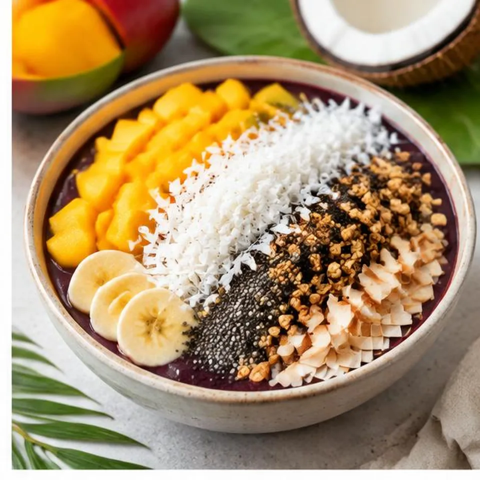 Tropical Mango Coconut Acai Bowl