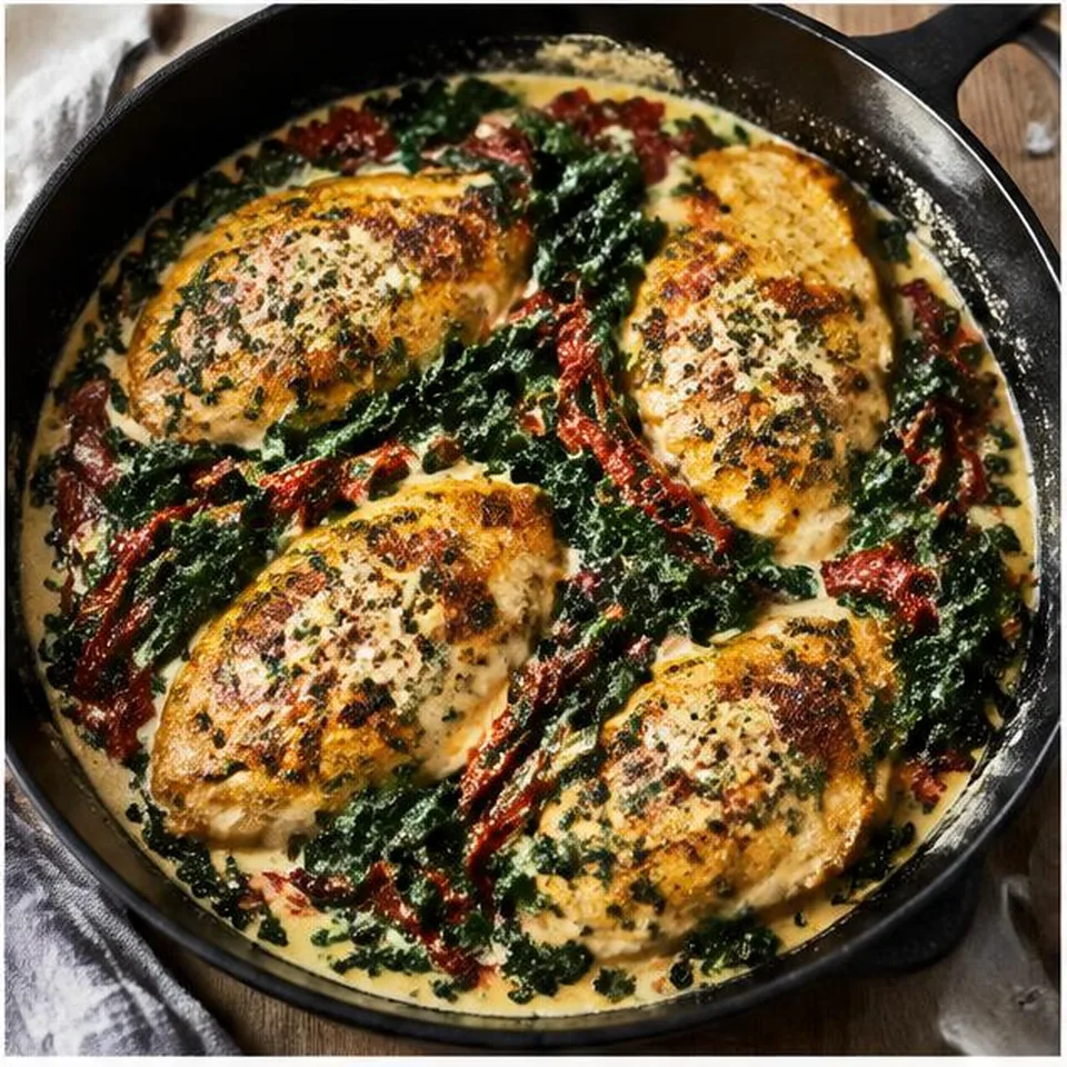 Tuscan Chicken and Kale Skillet
