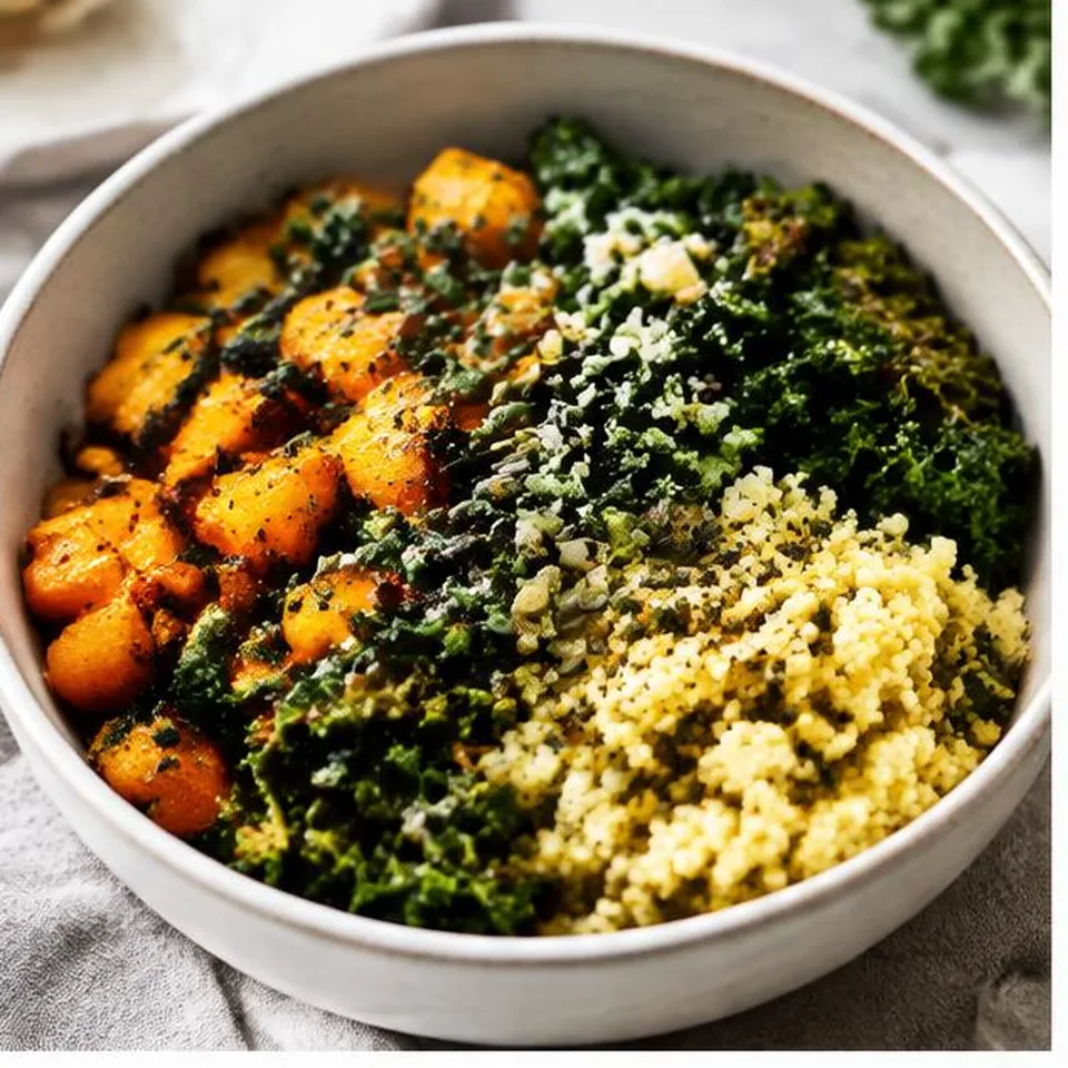 Warm Kale Squash Millet Bowl